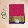 PURE CREPE MYSORE SILK SAREE PINK BODY BUTTA