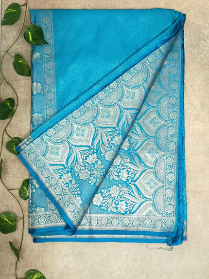 Sky Blue Mashroo Silk Saree