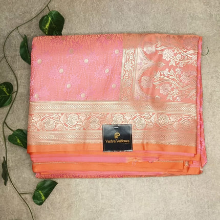 Orange Mashroo Silk Saree