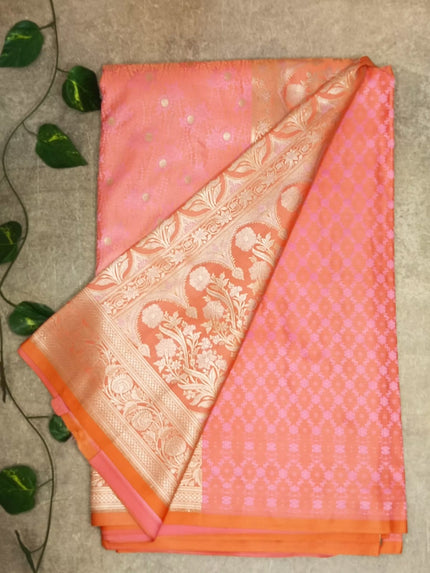 Orange Mashroo Silk Saree