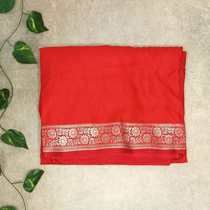 Classic Red Mashroo Silk Saree