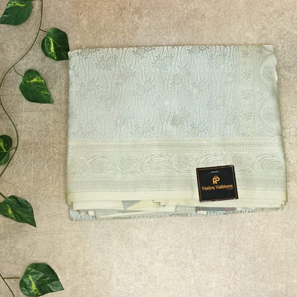 Grey Mashroo Silk Saree