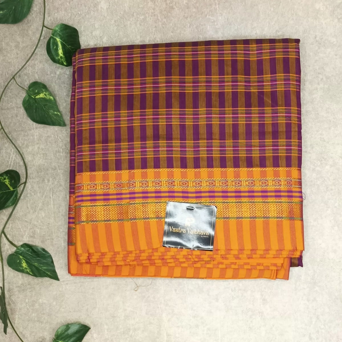 Traditional Purple & Mustard Ilkal Saree