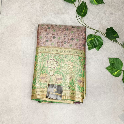 Semi Kanchi Tissue Silk Saree-Purple