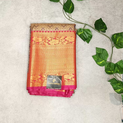 Semi Kanchi Tissue Silk Saree - Rich Purple