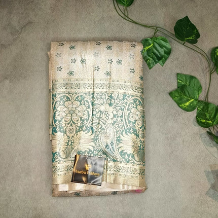 Semi Kanchi  Tissue Silk Saree- Light Beige