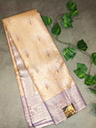 Semi Kanchi Tissue Silk Saree - Golden Orange