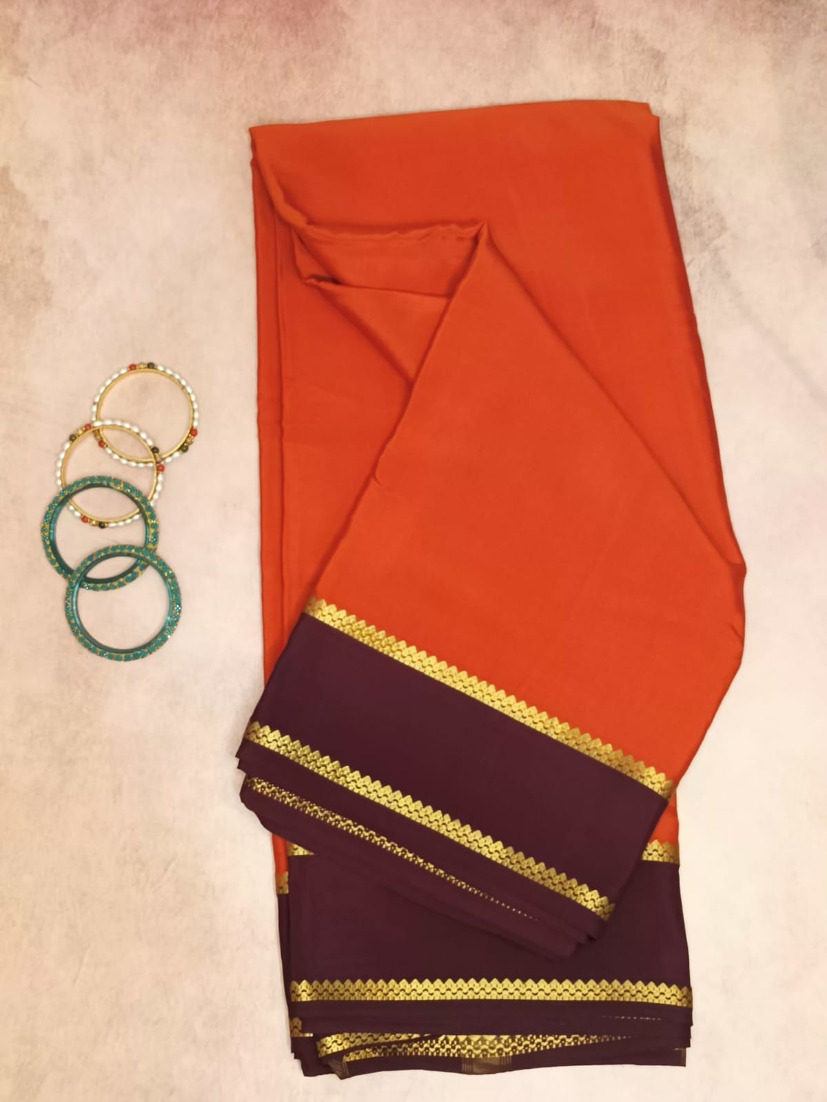 Pure Mysore crepe silk Saree Tape boarder