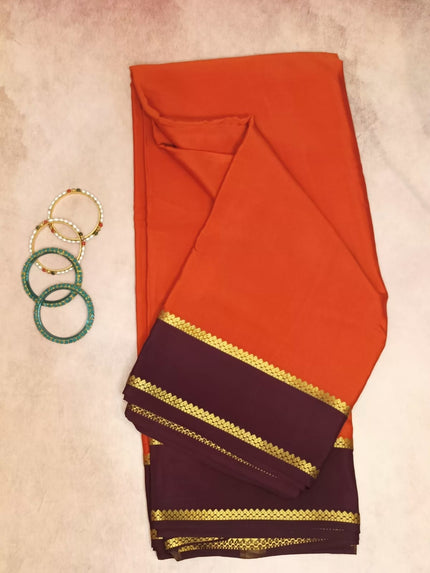 Pure Mysore crepe silk Saree Tape boarder