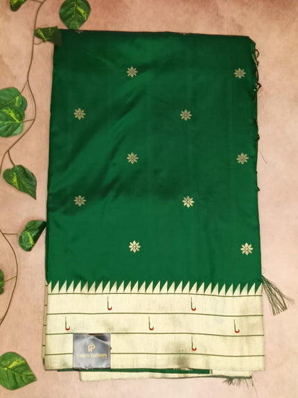 Semi Soft Silk Paithani Saree - Green