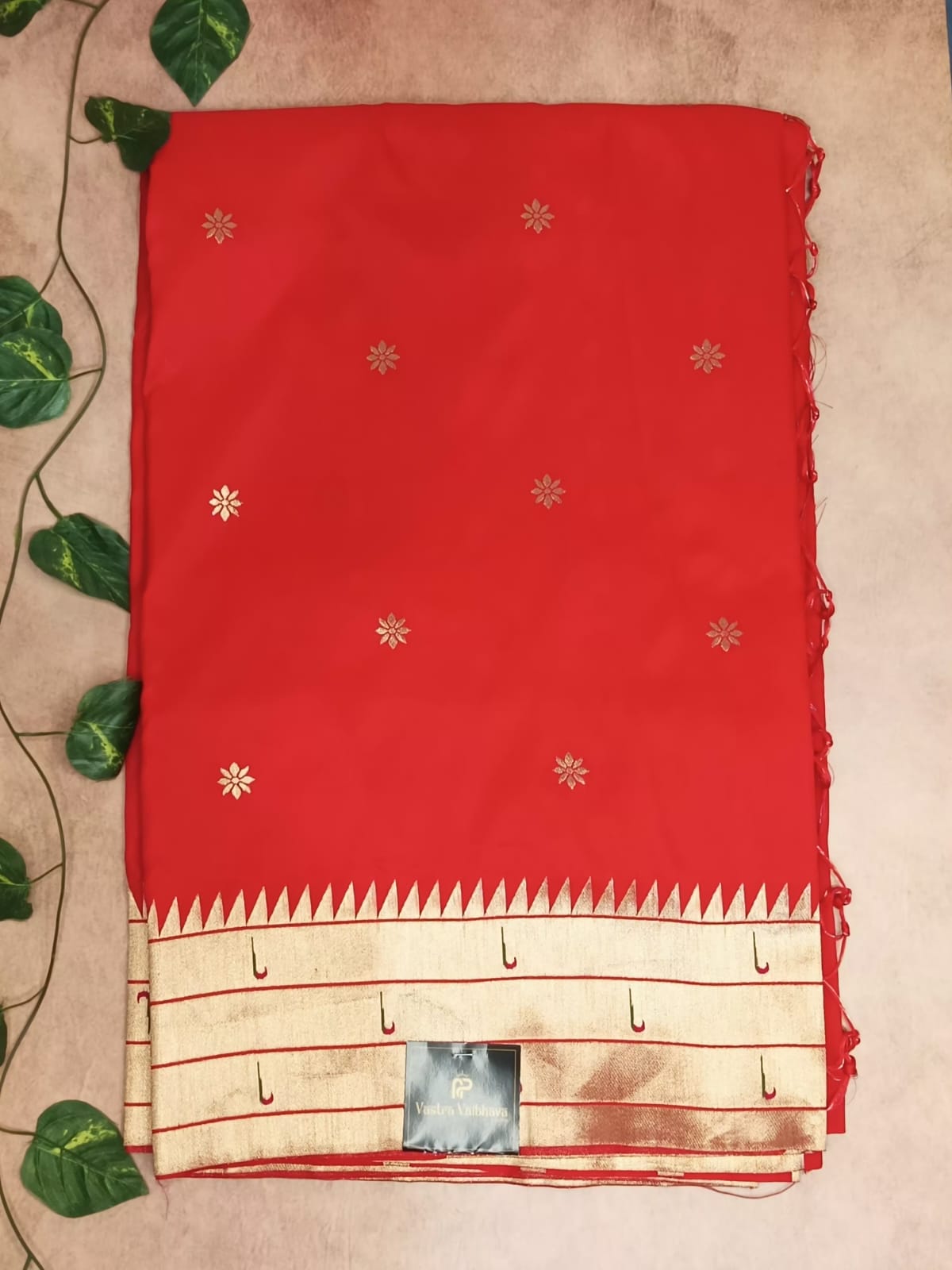 Semi Soft Silk Paithani Saree - Red