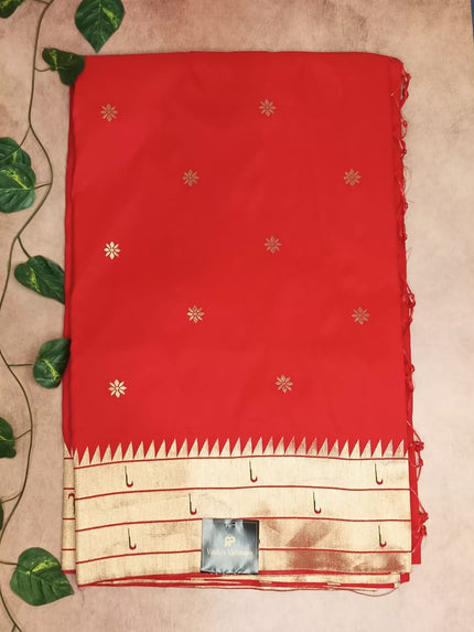 Semi Soft Silk Paithani Saree - Red