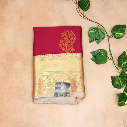Semi Premium Kanchi Silk Saree - plum purple