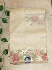 Pure Linen Tissue,Work Saree-Blush Beige