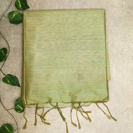 Digital Chanderi Saree- Light Green