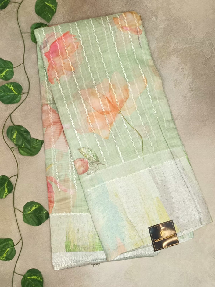 Cotton Boring Saree-Floral prints