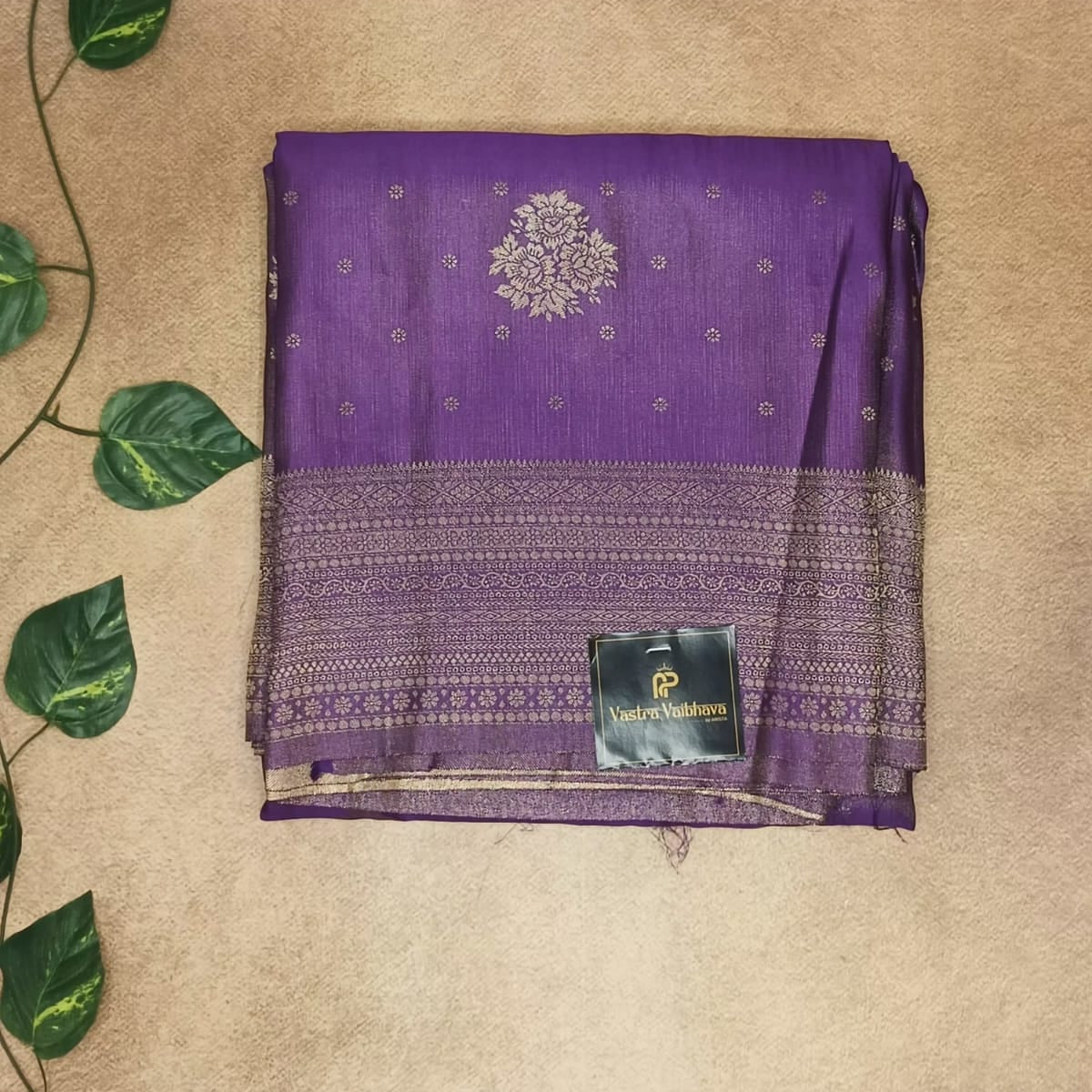 SATIN SILK SAREE- DARK LAVENDER