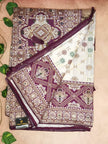 White Embroidery patola Work Saree