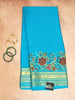 Pure crepe Mysore Silk Embroidery Saree