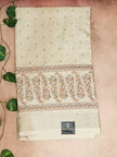 Semi Raw Silk Printed Saree – Elegant Floral Border