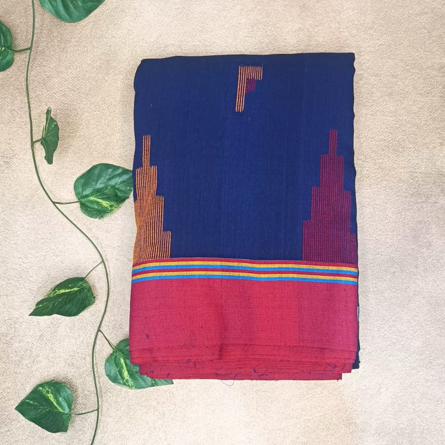 Soft Cotton Saree with Minimal Motifs & Tassels