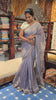 Pure Linen Saree with Elegant Stitch Work