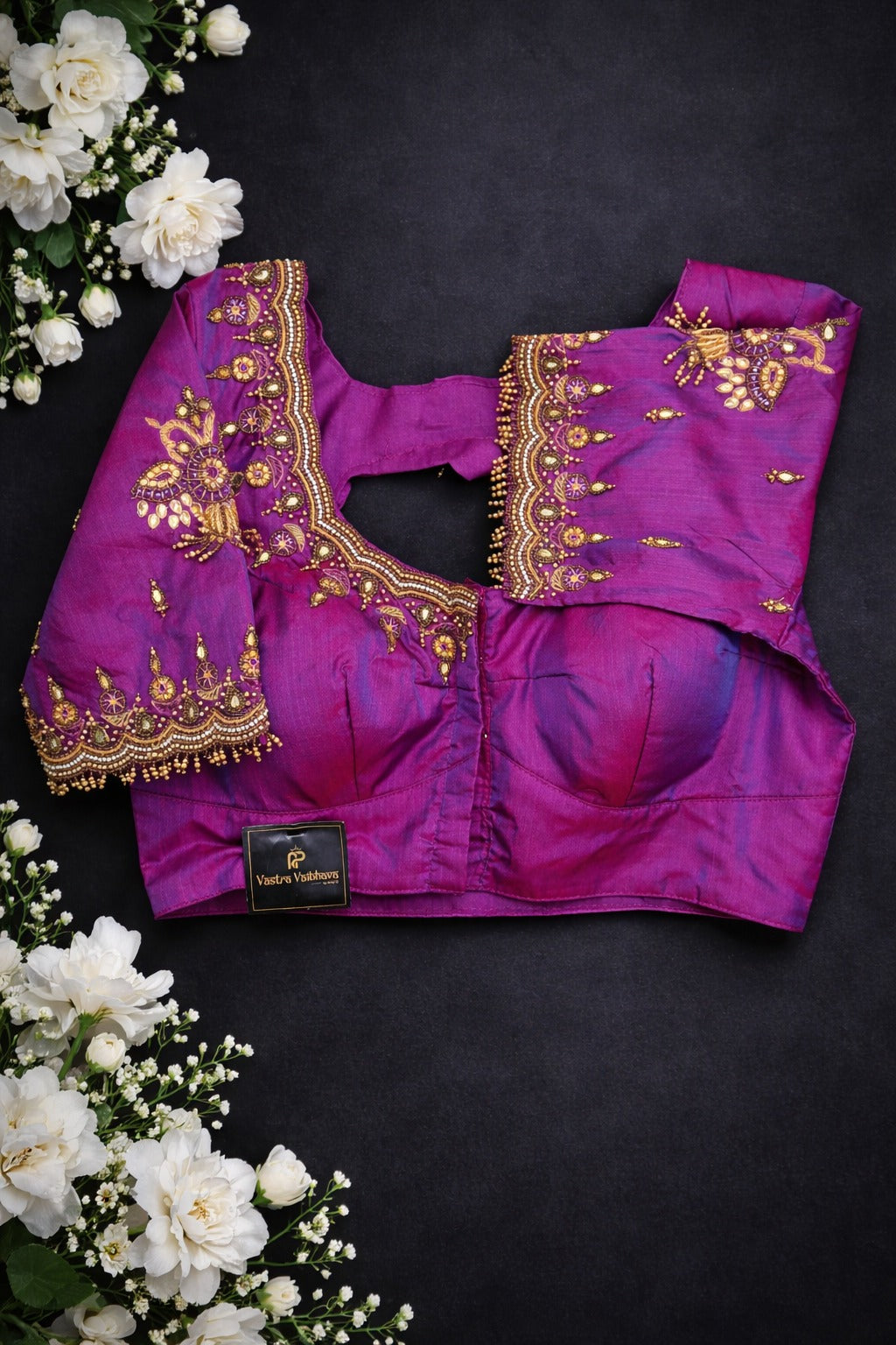 Hand Work Silk Blouse-AUOB