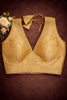 Raw Silk Thread Work V-Neck Blouse
