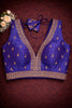 Raw Silk Thread Work V-Neck Blouse