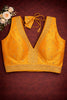 Raw Silk Thread Work V-Neck Blouse