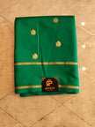 CREPE SILK Green & Golden Peacock Motifs Saree