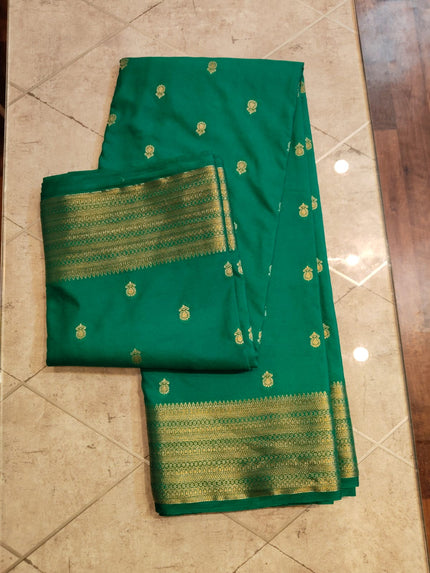 CREPE SILK Ramagreen with Small Butta Saree