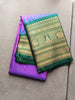 Semi Kanchi Temple boarder Purple Saree