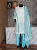 Cotton White and light Rama Green with Embroidery  work