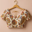 Natural Crepe Blouse with Pen Kalamkari Embroidery