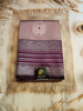 Onion Pink & Wine Semi Cotton  Silk Saree with Silver Zari Border