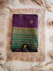 Semi cotton silk  Saree Dark wine with Green border