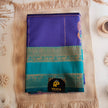 Purple & Rama Green Semi Kanchipuram Silk Saree with Golden Zari Border