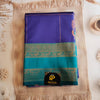 Purple & Rama Green Semi Kanchipuram Silk Saree with Golden Zari Border