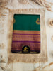 Green & Dark Pink Semi Cotton Silk Saree with Golden Zari Border