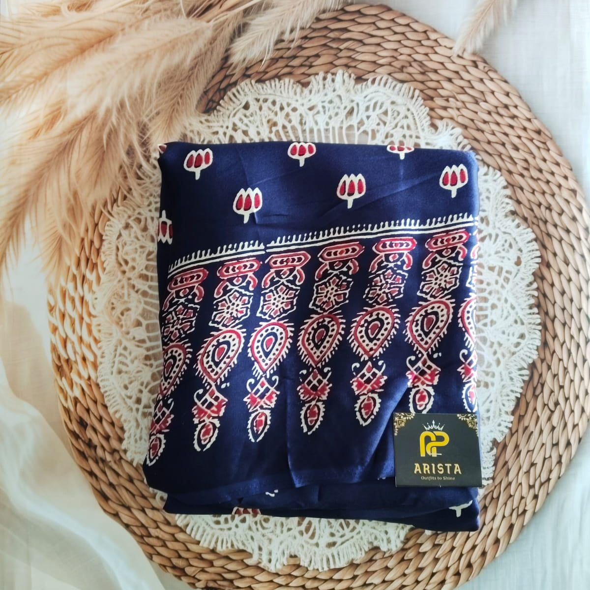 Ajarak Printed Crepe Saree