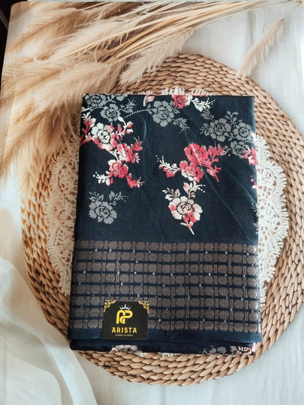 Flower Printed Dola Silk Sarees