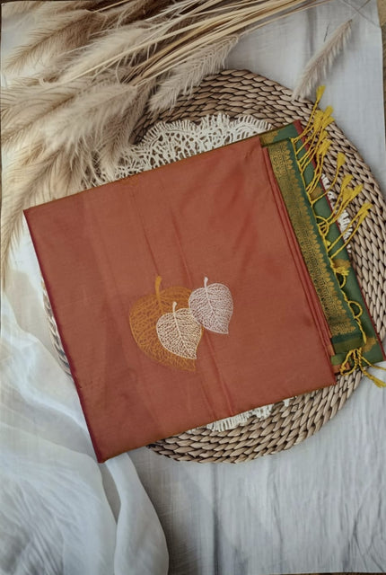 Semi kanchi Soft Silk Saree ORANGE