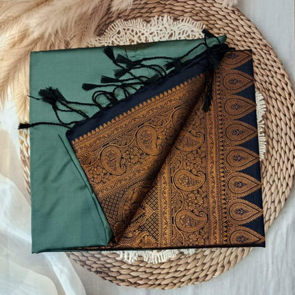 Semi kanchi Soft Silk Saree TEAL