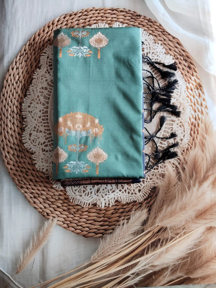 Semi kanchi Soft Silk Saree TEAL