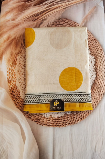 Off White Pure Chanderi Silk Saree