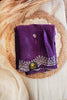 Purple Fancy Shimmer Chiffon Saree