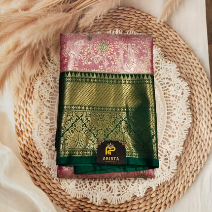 Semi Kanchi Tissue Silk Pink