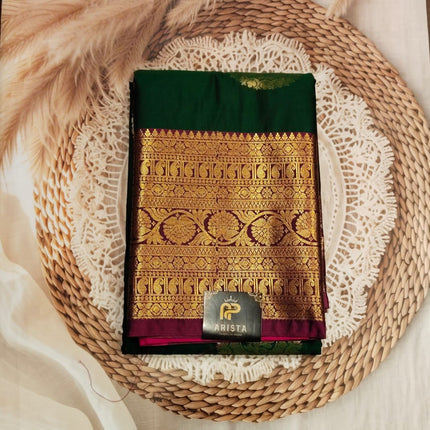 Semi Kanchi Silk Saree/Green