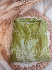 PARROT GREEN FLORAL PRINTED 3pcs set
